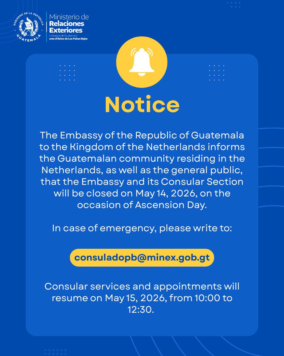 Embajada de Guatemala en los Países Bajos tweet media