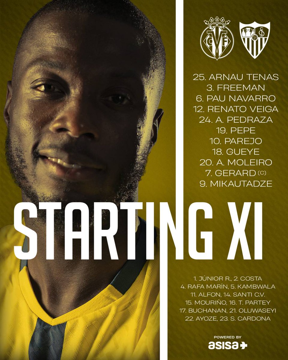 VillarrealCF's tweet photo. 🟡 𝐎𝐍𝐂𝐄 𝐈𝐍𝐈𝐂𝐈𝐀𝐋 🟡

#VillarrealSevilla https://t.co/1LUPQE65yD
