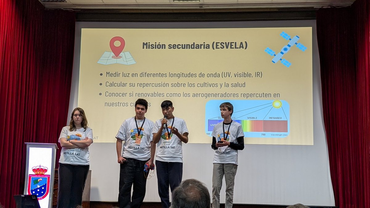 CanSatEx's tweet photo. La decimoquinta defensa la realiza el equipo  MOTILLA-SAT (CASTILLA-LA MANCHA). Su misión secundaria busca medir diferentes longitudes de onda para calcular su repercusión en la agricultura.

#CanSat26 https://t.co/EQx8tCJIIS