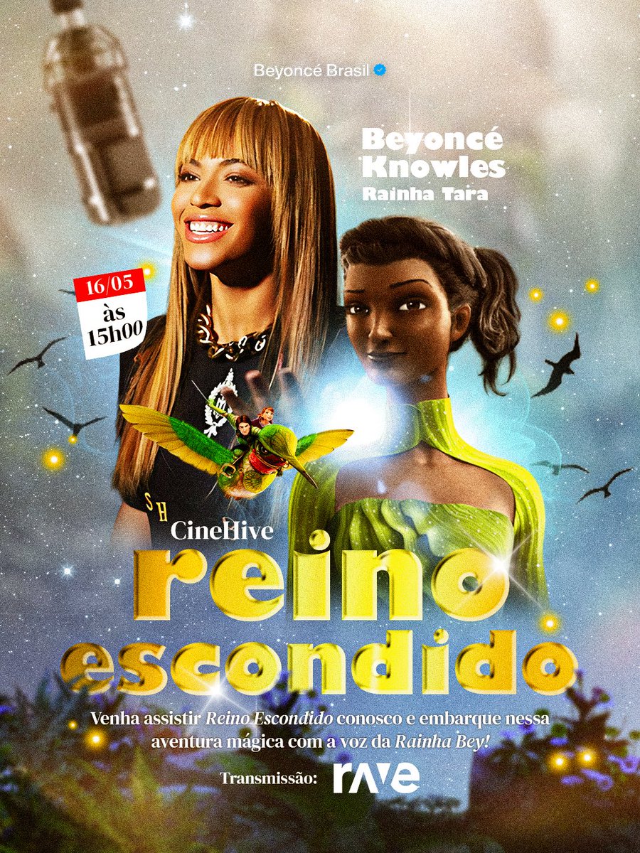 beyoncebrasil's tweet photo. BeyHive, estamos muito felizes em lançar o “CINEHIVE”, um espaço para assistirmos juntos shows, documentários, filmes e outros audiovisuais da Beyoncé. 💛

Nossa primeira sessão será neste sábado (16), às 15h!

Para começar, vamos assistir “Reino Escondido”, que completa 13 anos de lançamento no Brasil neste mês. A transmissão será feita pelo app Rave, onde todos poderão assistir e interagir com a gente em tempo real.

Baixem o app Rave e adicionem nosso perfil: “beyoncebrasil”.
Disponível para Windows, Mac, iOS e Android.

🔗 https://t.co/aTjoL2LhLB

No dia, enviaremos o link da transmissão para vocês!