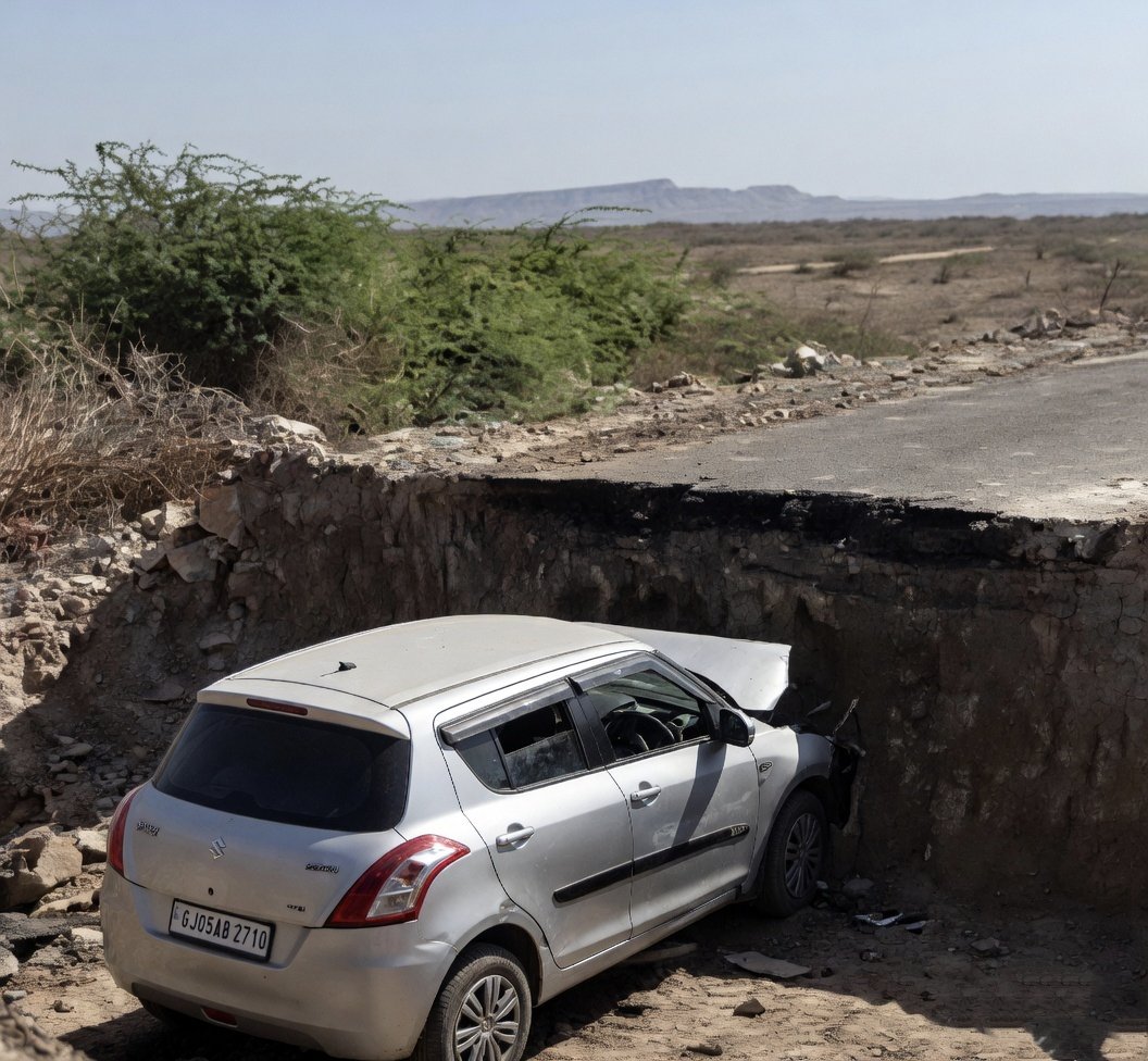 IndianGems_'s tweet photo. Excavation work was going on
They dug out in middle of the road
No signboards. No warning signs
The car directly fell into the pit
All 3 people died

Imagine paying income tax
Imagine paying road tax
Imagine paying vehicle tax
And still you and your family die due to negligence😭 https://t.co/fGkVDbUxRG