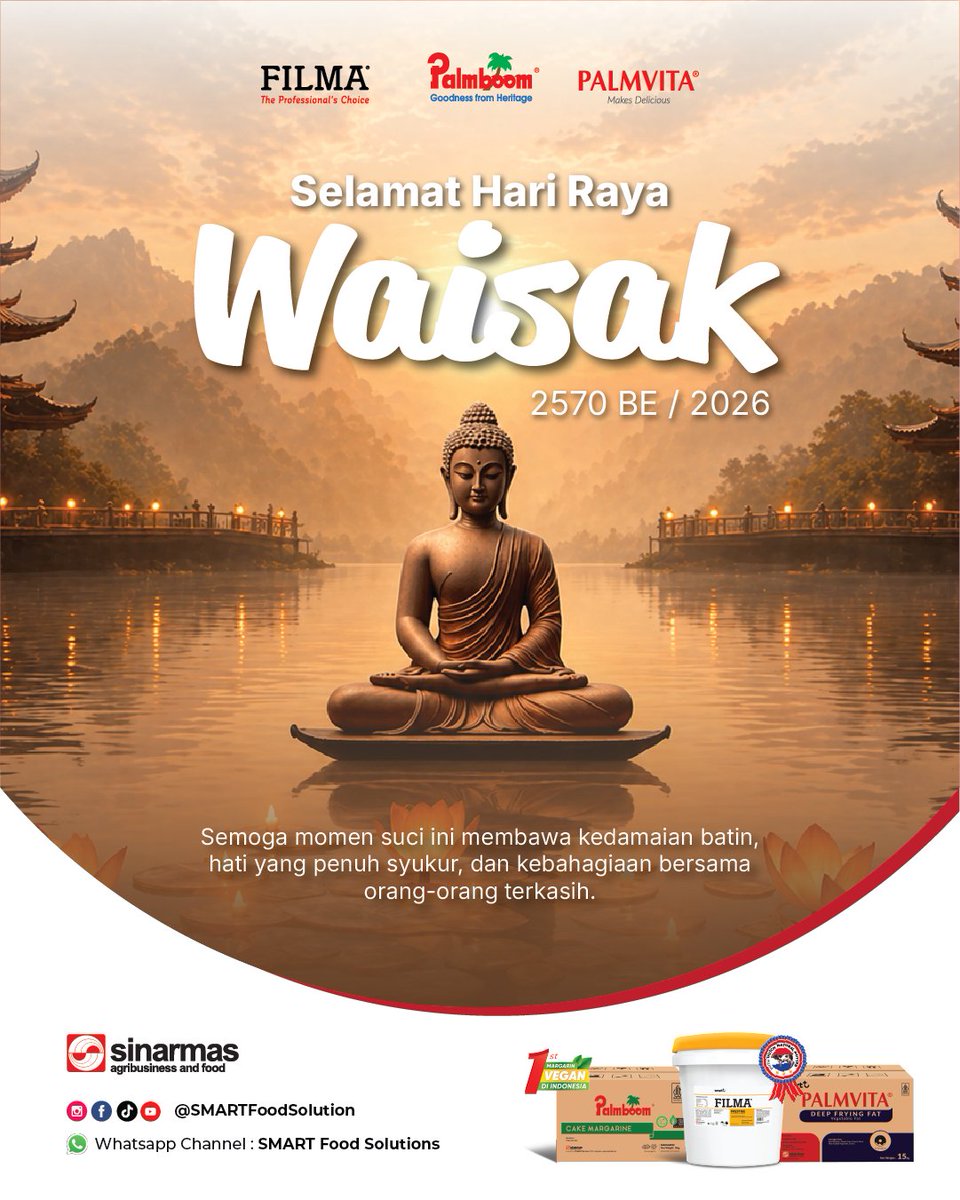 SMARTFDSolution's tweet photo. Selamat memperingati Hari Raya Waisak.

Semoga momen suci ini membawa kedamaian, kebahagiaan, dan kebaikan bagi kita semua. https://t.co/jh3FAOMsaX