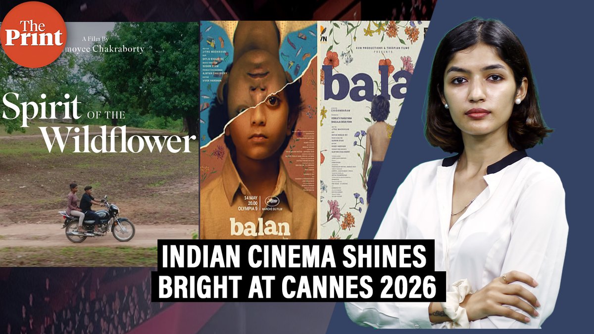 ThePrintIndia's tweet photo. How does India’s representation at Cannes look like this year? Triya Gulati explains the present, past & highlights of Cannes Film Festival
#ThePrintOffScript
https://t.co/ZmCdM9bwak https://t.co/SrDnGqDWwD