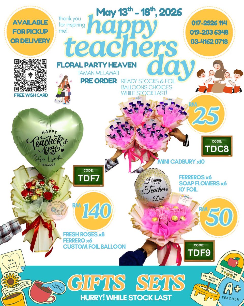 Party_Heaven's tweet photo. #teachersday 
SENANG BELI BELON DAN HADIAH SINI!🎁🎈
@party_heaven 
@partyheavenshop 
@partyheavenballoon 
@floralheaven_gubahan

#partyheaveneasy #tamanmelawati #kedaiparty #partyheavenmalaysia #heliumballoon 
#surprisebouquetkl #balloonarch #balloondecor https://t.co/d2FuKzFjLU