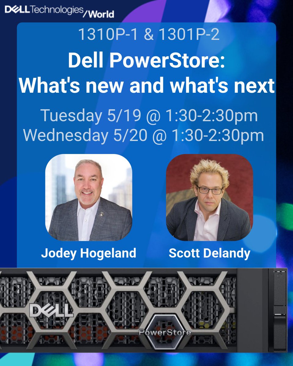 wilke_michael's tweet photo. Discover the full power of Dell PowerStore at Dell Technologies World—Lots of sessions to learn more. Checkout the dates and times below. Now is the time to modernize storage, boost performance, and unlock your data’s potential.
#DellTechWorld #PowerStore #iwork4dell https://t.co/p6w1csrvyv