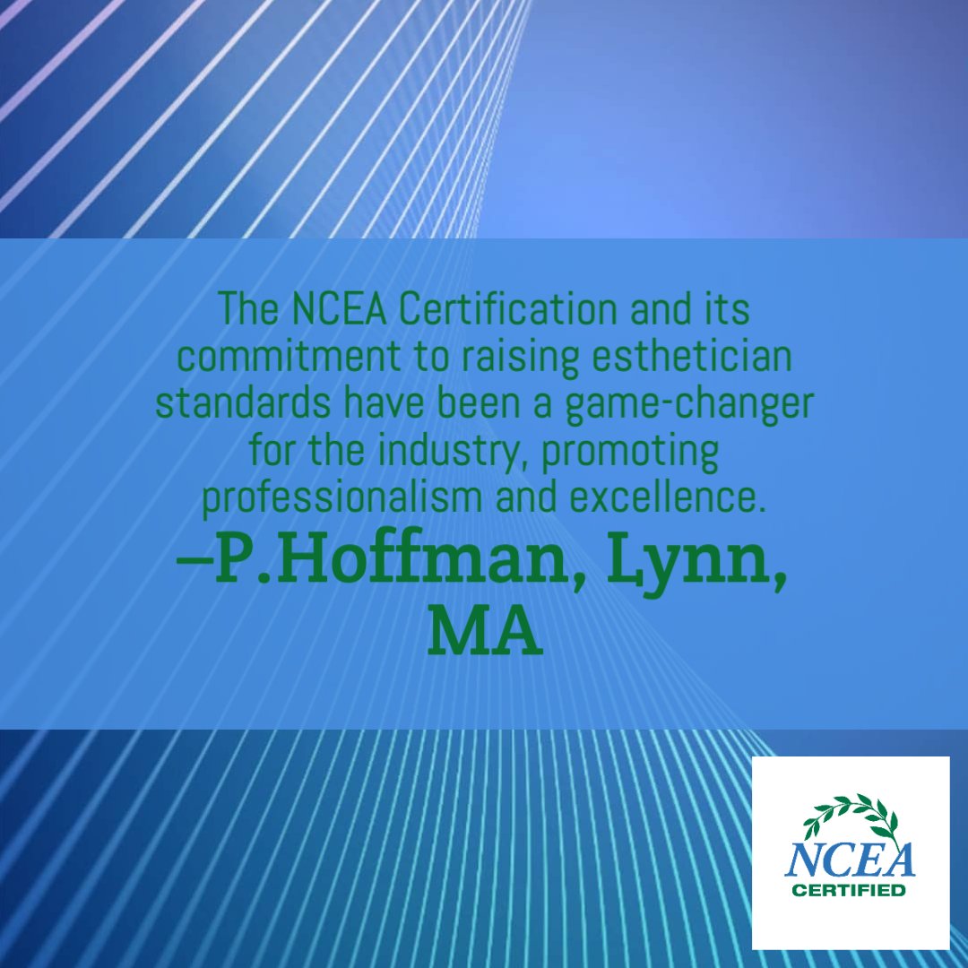 NCEACertified's tweet photo. Becoming an Esthetician was only the beginning of a life long learning process. My achievements include lead Esthetician, Esthetic Director, Spa and Med Spa Consultant, owner of a boutique spa. Earning my LIfetime NCEA Certified is an accomplishment of my career! #estheticians https://t.co/r1GaQfVjbg
