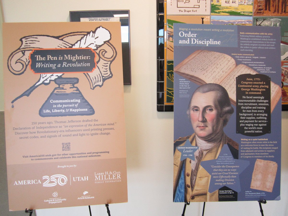 _CountyLibrary's tweet photo. ✒️📜 “The Pen is Mightier: Writing a Revolution” has arrived at #TheCountyLibrary in Draper!

This mini-exhibit is inspired by the larger exhibit currently on display at the Utah State Capitol. Learn more about the Capitol display at https://t.co/72Nlrqdpz2 https://t.co/fkZcSjCspP