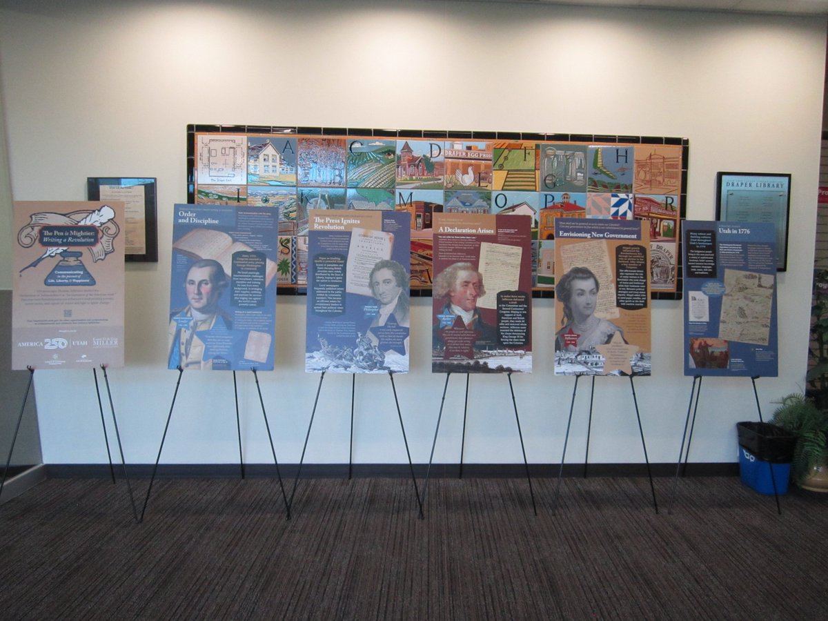 _CountyLibrary's tweet photo. ✒️📜 “The Pen is Mightier: Writing a Revolution” has arrived at #TheCountyLibrary in Draper!

This mini-exhibit is inspired by the larger exhibit currently on display at the Utah State Capitol. Learn more about the Capitol display at https://t.co/72Nlrqdpz2 https://t.co/fkZcSjCspP