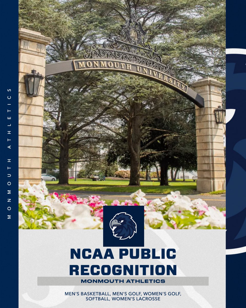 MonmouthHawks's tweet photo. Excellence in the classroom 👏

Congrats to our five programs that earned NCAA Public Recognition honors 📚

#FlyHawks https://t.co/EYomHqvHQI