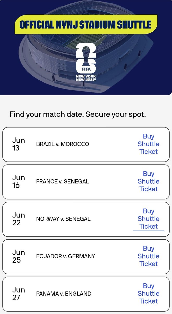 続報🚎🏟️】 W杯ニューヨーク開催のスタジアムシャトルバスは往復$80