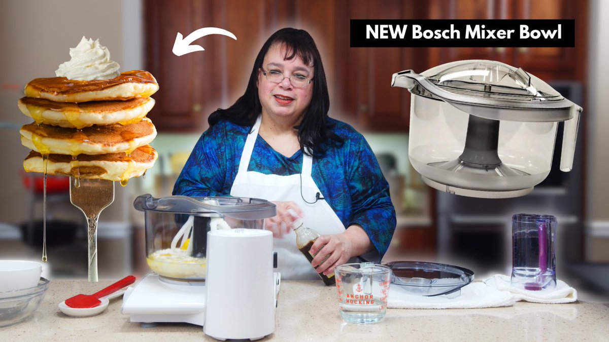 AmyLearnstoCook's tweet photo. Bosch Stand Mixer NEW Clear Pouring Bowl | Homemade Pancakes. For the video, visit Amy Learns to Cook on YouTube! #boschmixer #boschuniversalplus #standmixer #pancakes #recipe #recipes #cooking #amylearnstocook https://t.co/DBDQU0RZEN via @YouTube https://t.co/saDfF3pgeJ