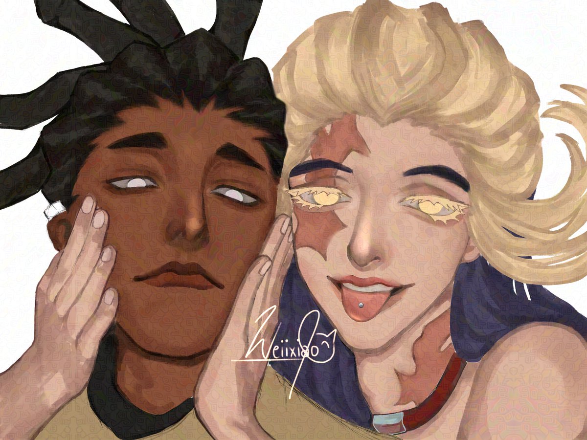 weiiiiiixiao's tweet photo. I love these cutiessssss (also, tamsy with tongue piercing is my dream) 

#stringcrow #tamsycaines #arkhacorvus #gachiart #GACHIAKUTA https://t.co/dGIYwMJBaw