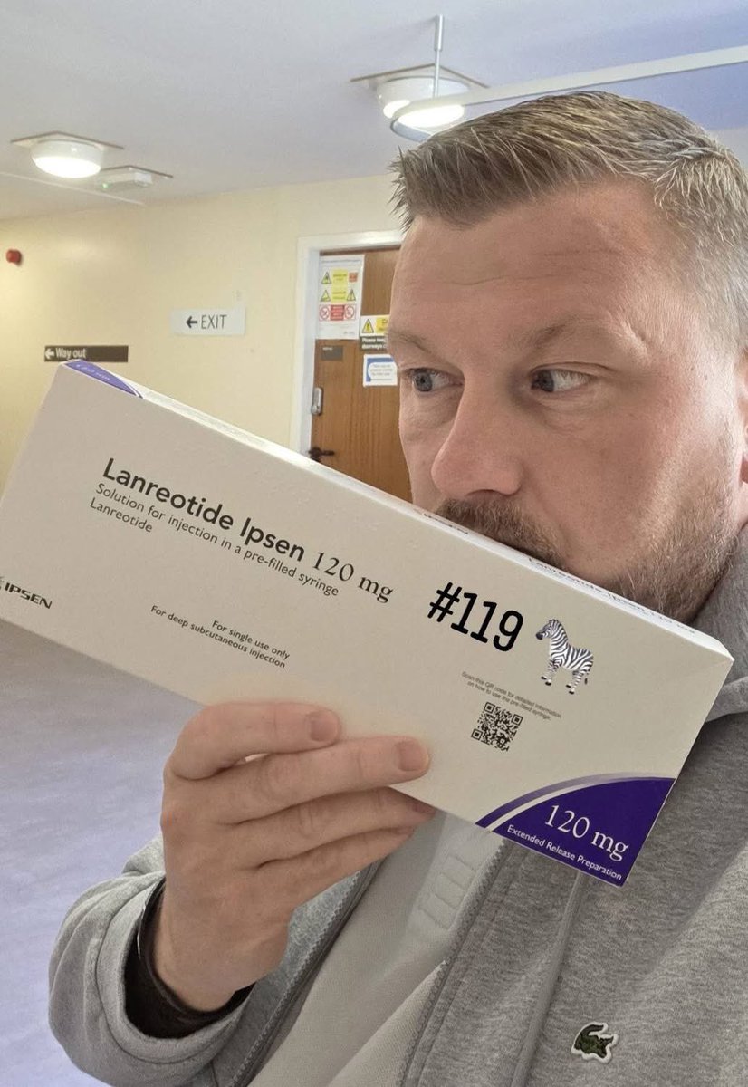 JMeeksJourney's tweet photo. The reality of living with #NETcancer .. This was Johnnie’s update yesterday after his 119th Lanreotide treatment! Ouch!! But definitely worth it pal! 🦓🤍🖤 https://t.co/yLmAZSv1E4