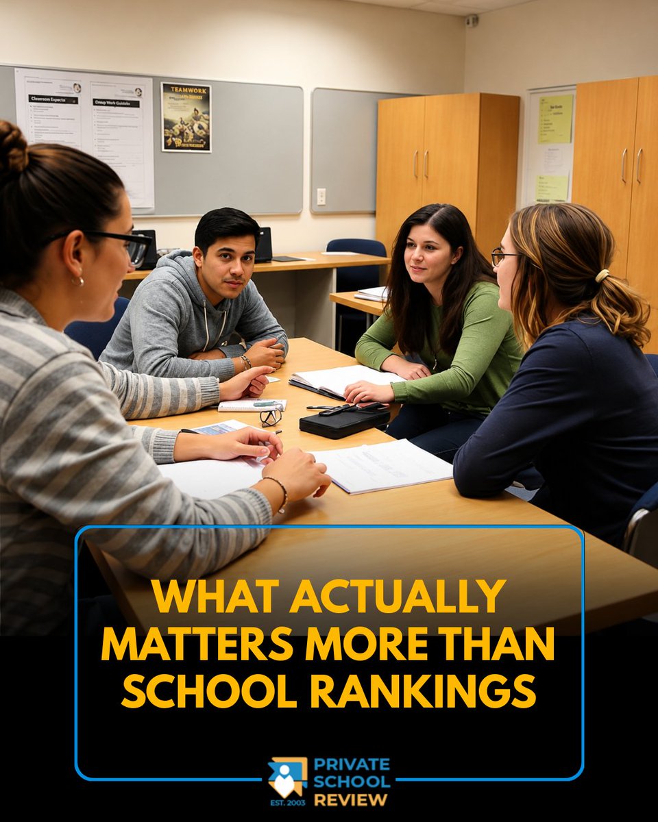 PrivSchoolRev's tweet photo. Do school rankings really matter most? 🤔 Factors like teaching style, class size &amp; extracurriculars can have a bigger impact on your child’s success. Discover what truly counts!

🔗 Read more
 #SchoolChoice #PrivateSchool #EducationMatters https://t.co/7qSQ6zH2KE