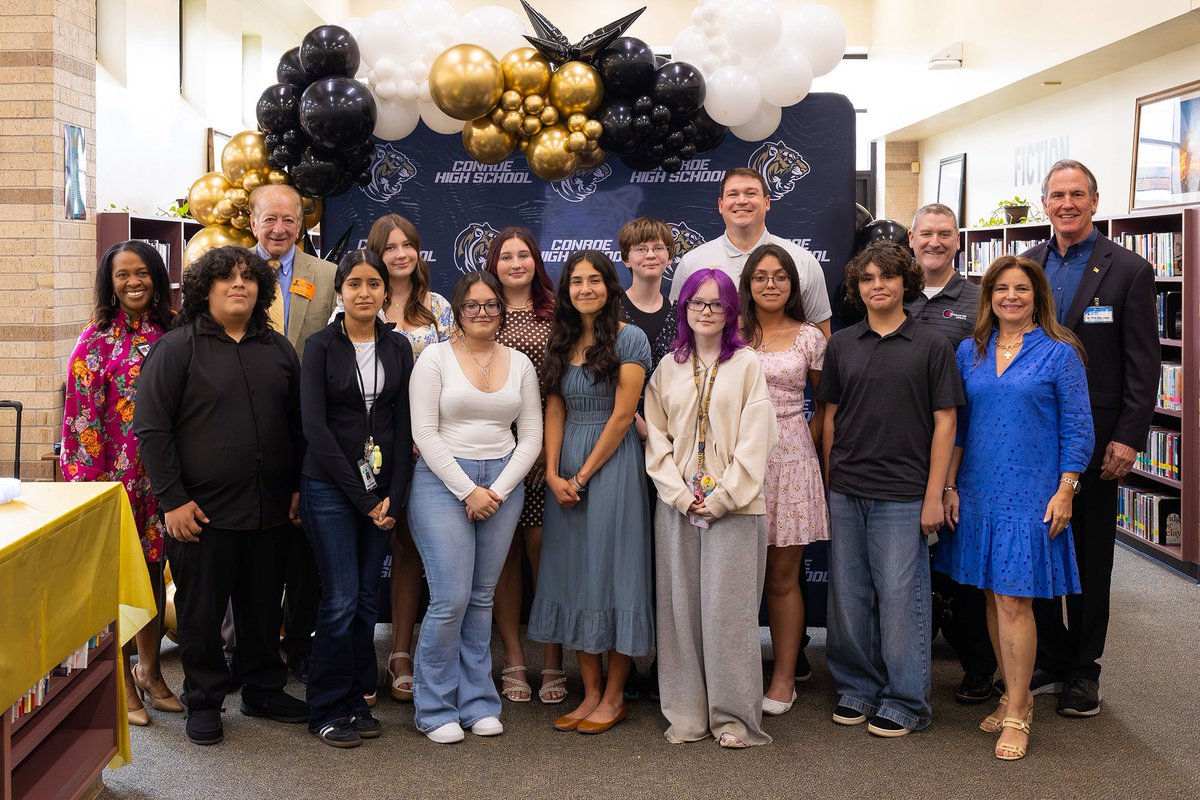 ConroeISD's tweet photo. Congratulations to the 10 students recognized as recipients of the All Means All Scholarship program through the Conroe ISD Education Foundation. This unique scholarship program was created by longtime educator Sam Cable, to encourage students early in their high school journey. https://t.co/o8XUXG3P4F