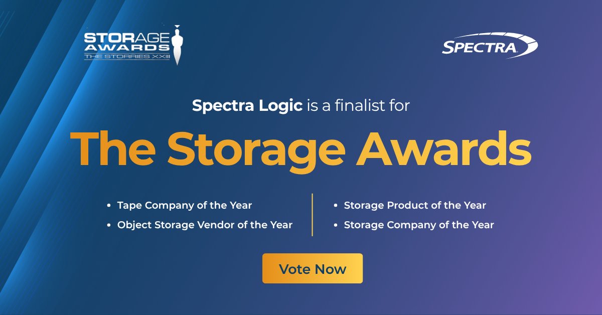 spectralogic's tweet photo. Spectra Logic is a finalist for the @STMagAndAwards. If you're in the U.K., please take a moment to vote for us by June 4 in categories:

Tape Company of the Year
Object Storage Vendor of the Year
Storage Product of the Year
Storage Company of the Year

https://t.co/3KGjkHsm69 https://t.co/NCxZTFvyGB