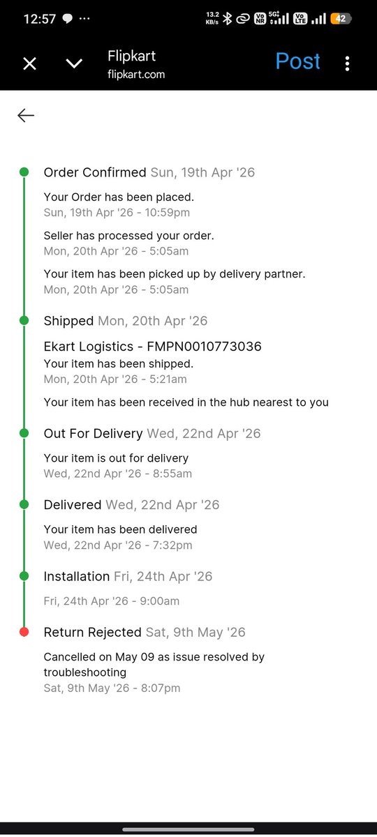 Djinfrasonic's tweet photo. @flipkartsupport @_Kalyan_K @binnybansal @tarun Please check the attached screenshots. Hope it'll clear your doubts https://t.co/s6gDMiVX0L