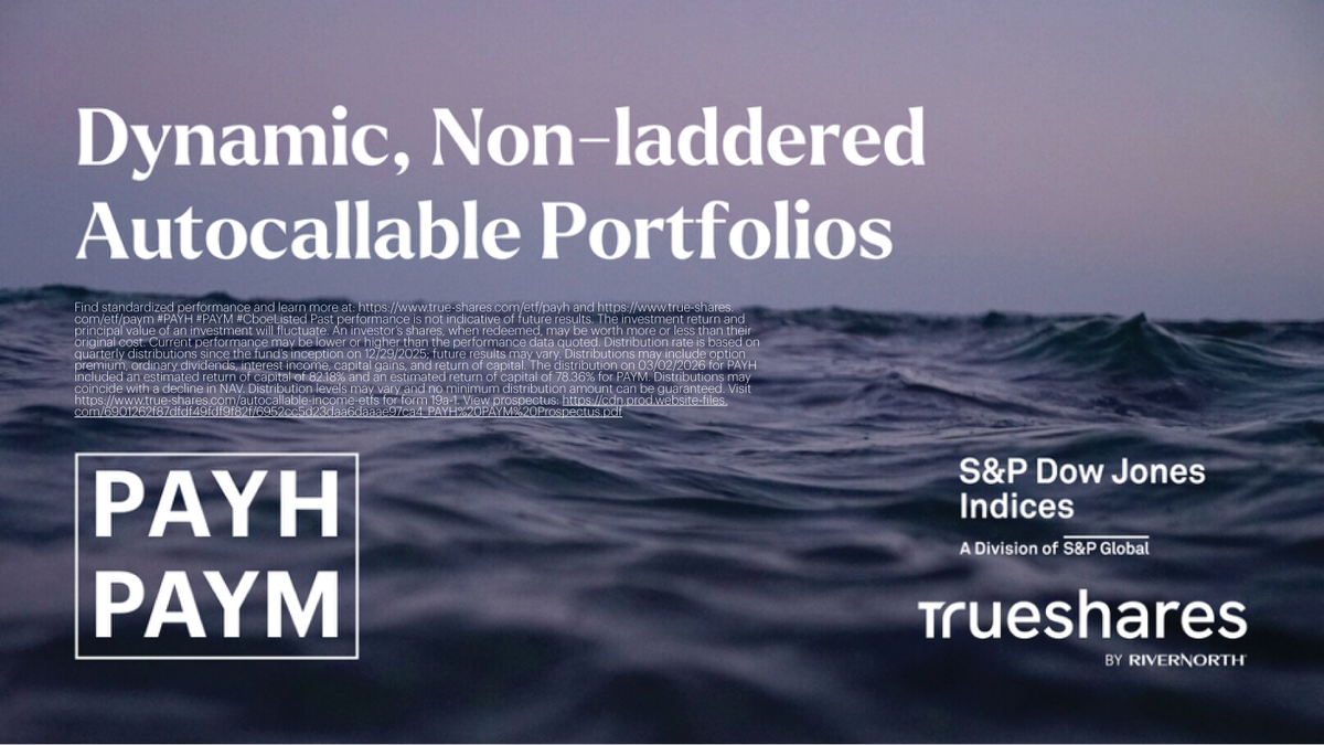 TrueShares's tweet photo. $PAYH &amp; $PAYM are non-laddered by design to allow for more responsive positioning. Instead of mechanically rolling exposure on a set cadence, we respond when markets move against us, helping to protect cash flow when it matters most.
https://t.co/bGcwmuTCF2
#CboeListed https://t.co/02KEgii6Ao
