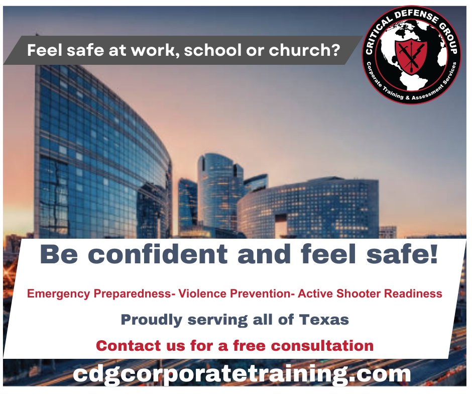 CDGFirearms's tweet photo. In today's world, safety is a necessity, not an option. Many schools churches and businesses are unsure if their people are truly prepared.

CDG Corporate Training Services can help you solve that problem.

We offer specialized corporate training and onsite assessments to actively educate your personnel. Our service doesn't just check a box; it gives your staff, volunteers, and employees the knowledge and confidence they need to feel safe every single day.

Email me personally at Mac@criticaldefensegroup.com to help you get started and get your free consultation or click the link to know more.

https://t.co/Se2DnOQj0N