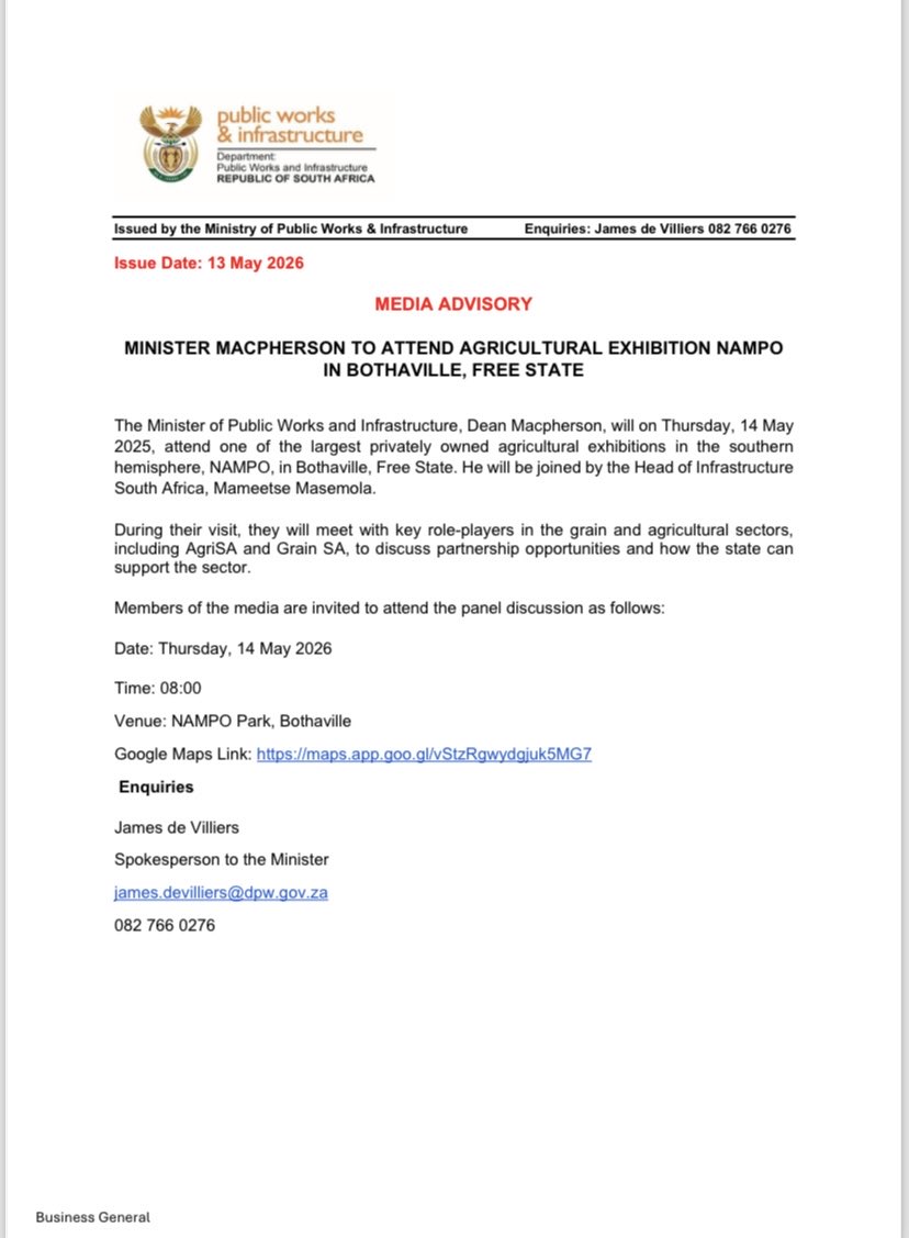 Department Of Public Works and Infrastructure tweet media