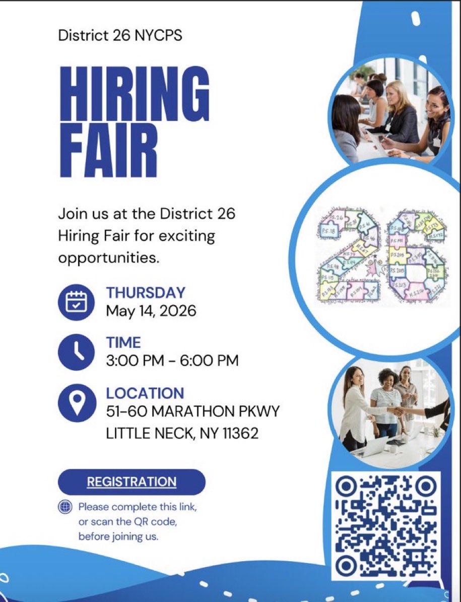 PS159_Q's tweet photo. Visit Us at the Hiring Fair! https://t.co/e4bQGmKZQO
