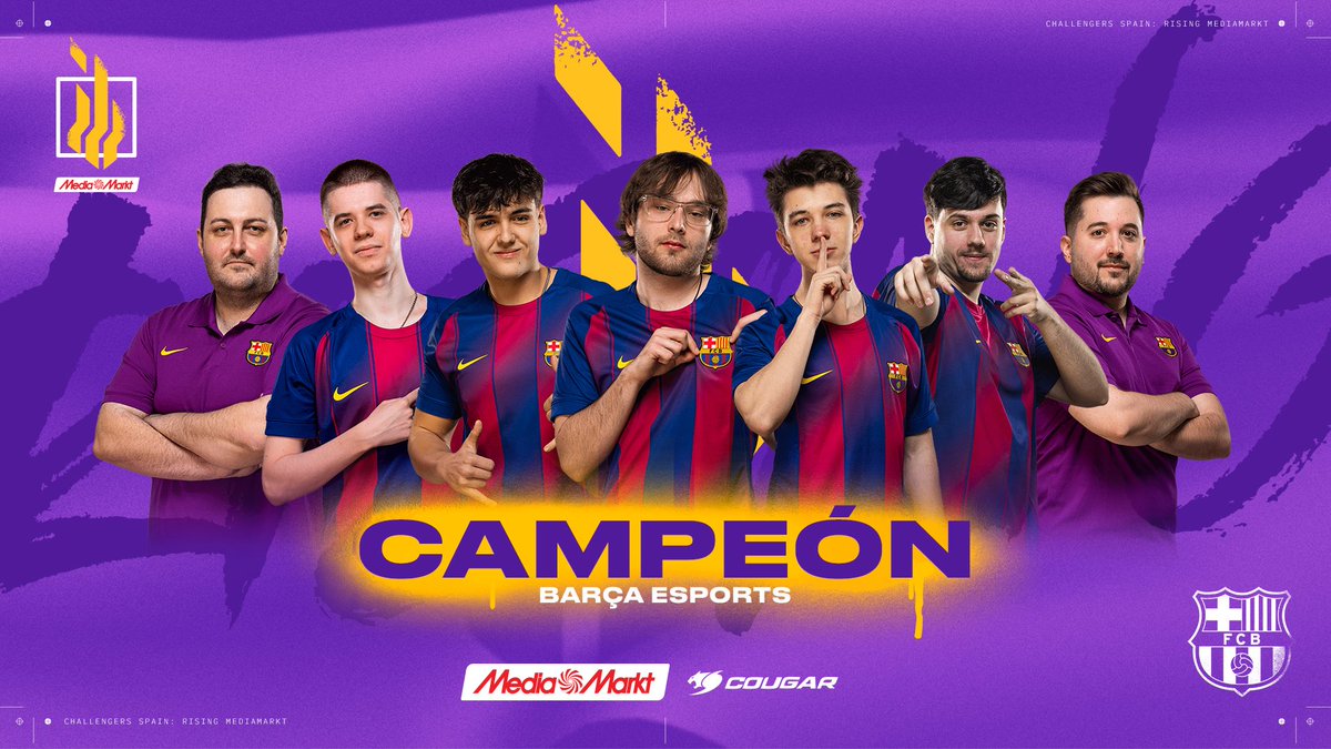 LVPesVALORANT's tweet photo. ¡El @FCBeSports es el equipo que más puntos ha conseguido en la #RisingMediaMarkt 2026, y por lo tanto, el campeón!

Enhorabuena 💙❤️ https://t.co/oQfI1LeQ6u