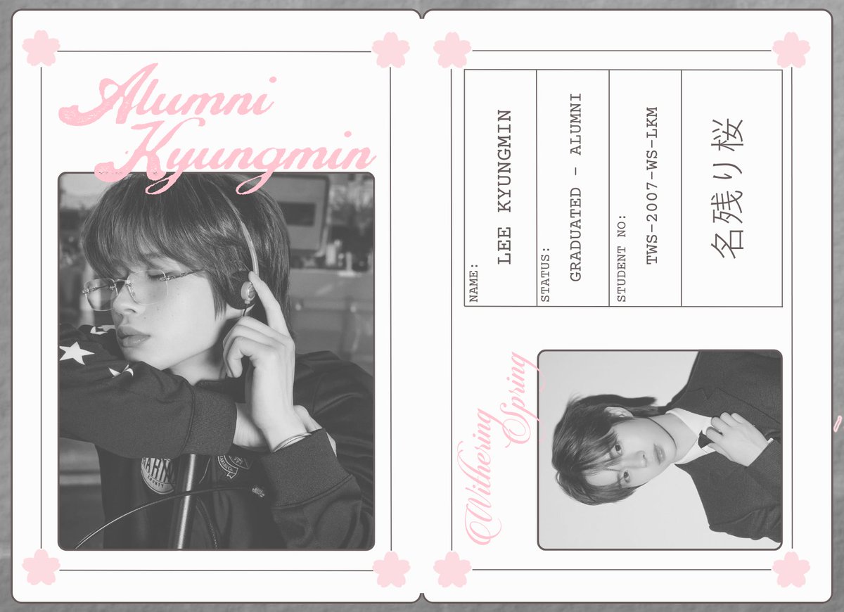 lastpisses's tweet photo. 𝗦𝗘𝗘 𝗬𝗢𝗨 𝗡𝗘𝗫𝗧 𝗥𝗘𝗨𝗡𝗜𝗢𝗡ⵑ

And now, we part our ways after reliving the youth. The lingering cherry blossom has withered but I, Lee Kyungmin, kept the blossoming youth close to my heart. With pink petals flying towards blue sky, let’s meet again next year. ❀.࿔ https://t.co/dkJPgl5sTB