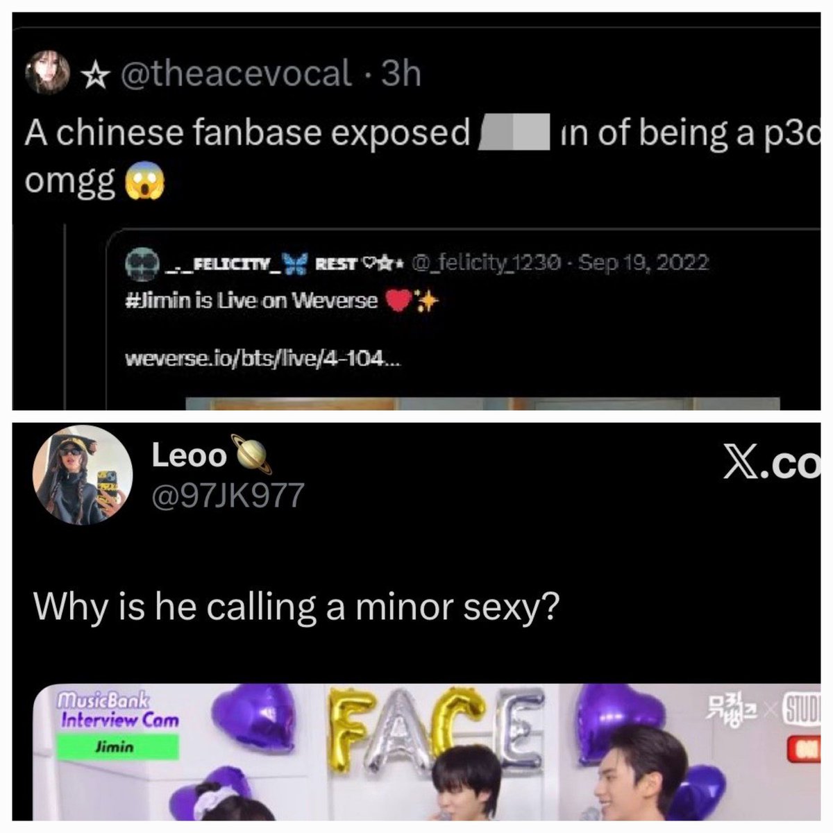 jmpopbase's tweet photo. At what point is the fandom going to address jungkook solo stans initiating solo fanwars,dragging members since the tour started, while obsessively editing Jimin’s vocals and spreading disgusting allegations that have only fueled akgae fanwars and dragged both Jimin &amp; Jungkook https://t.co/xPO65bCh86