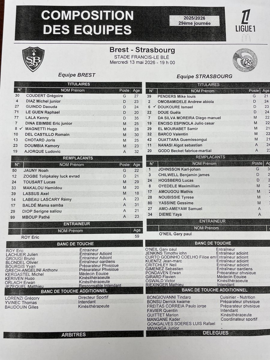lfretigne's tweet photo. Le Guen enchaîne, Chardonnet forfait, Majecki pas dans le groupe… les compos probables du@match @sb29 - Strasbourg https://t.co/uBTm6TaBBk