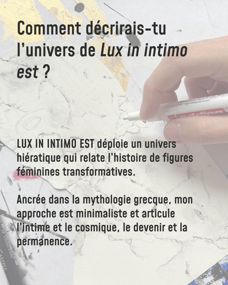 Projet_Creart's tweet photo. 🎙 Interview | Laura Ozymko
Découvrez Lux in Intimo Est : des figures féminines en transformation, entre mythe et cosmos.
Interview à découvrir. https://t.co/AQujZTrwi1