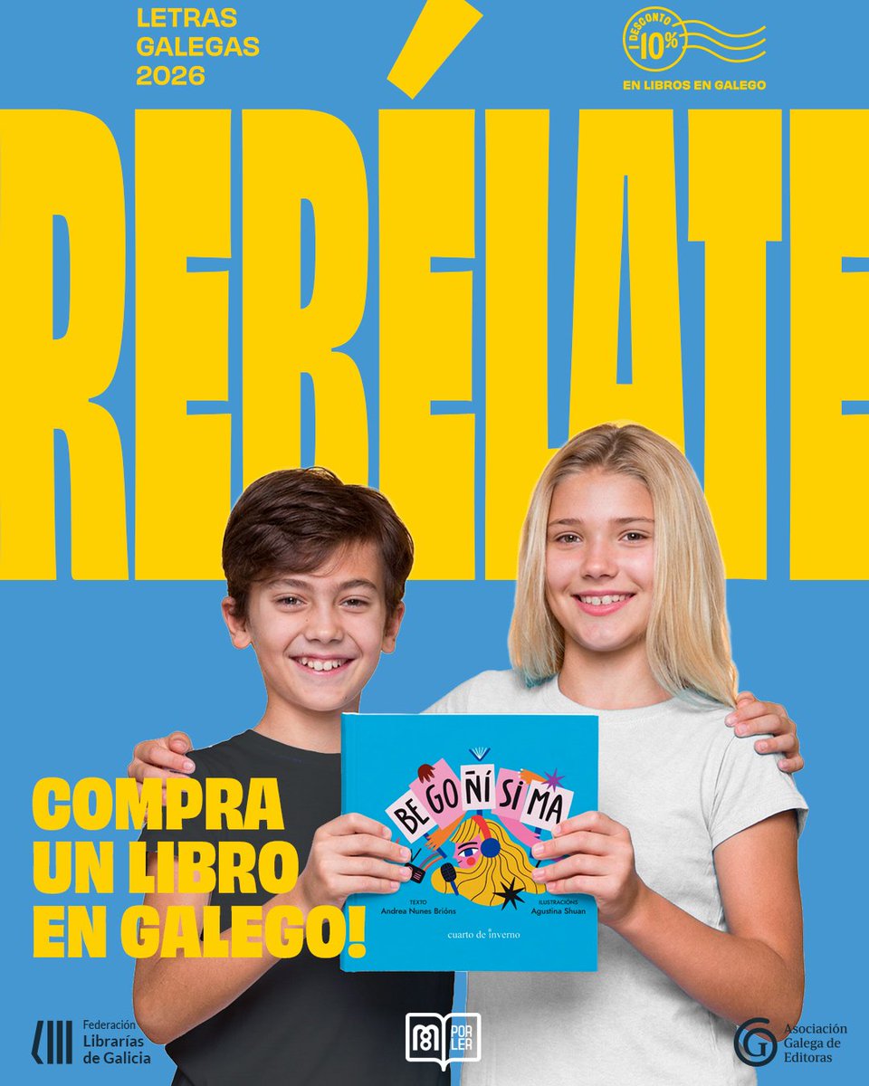 EditorasGalegas's tweet photo. Non deixemos que a maxia morra! 📚✨ Descubramos a ledicia das historias en galego tamén aos cativos e cativas! No #DíadasLetras queremos que a rapazada coñeza o poder de ler na nosa lingua. Visita a túa libraría, escolle un libro en galego e deixa que medre a alegre rebeldía! https://t.co/o9x1SXixJV