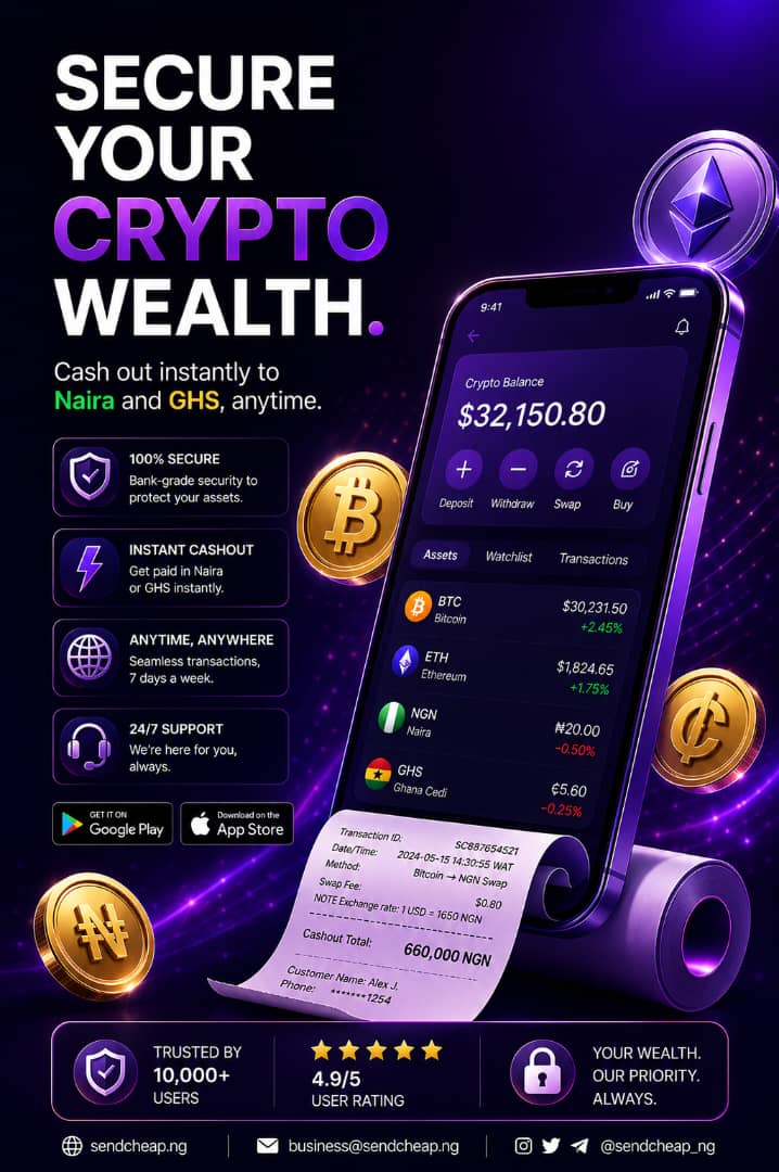 sendcheapltd's tweet photo. Swap your crypto instantly to Naira and Ghana Cedis no KYC needed.. https://t.co/HsXkTcfA7A https://t.co/PlDVGVC8sA