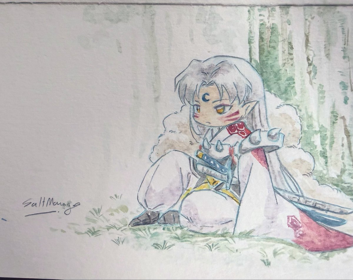SaltMango1's tweet photo. Lord Sesshomaru in watercolor art https://t.co/jnENB8nxfP