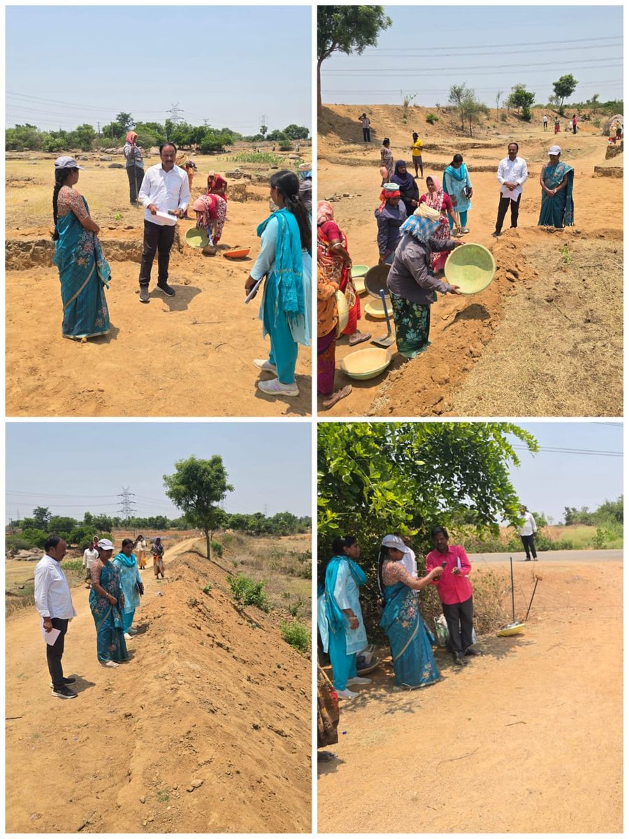 DrdaRangareddy's tweet photo. Today, DRDO Madam visited Manyaguda habitation in Nednur Gram Panchayat of Kandukur Mandal to check the Bund strengthening work. Madam spoke with the wage seekers and watched how the second photo for NMMS attendance  was being taken. APO, EC, and TA were also present. https://t.co/zYgVqalnBd
