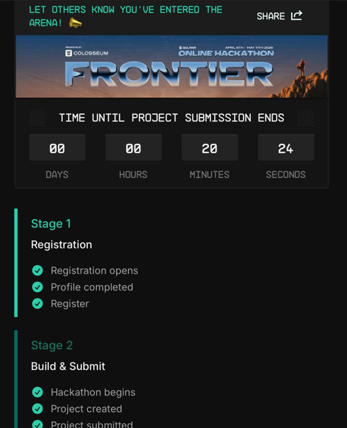 Sharkblock_bot's tweet photo. Sharkblock is now registered for the FRONTIER 2026 @colosseum hackaton !
Our last participation gave us great hope for the future, but this time we’re here for the win ! 

Congratulations to all the other builders who have registered. 

2026 is going to be epic ! 🚀

Stay shark 🦈