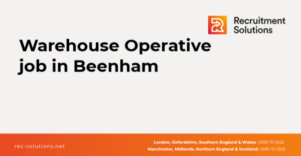 Recsol's tweet photo. New role! Warehouse Operative job in Beenham. https://t.co/qQCl7ocDzu https://t.co/TTgvDXNifV