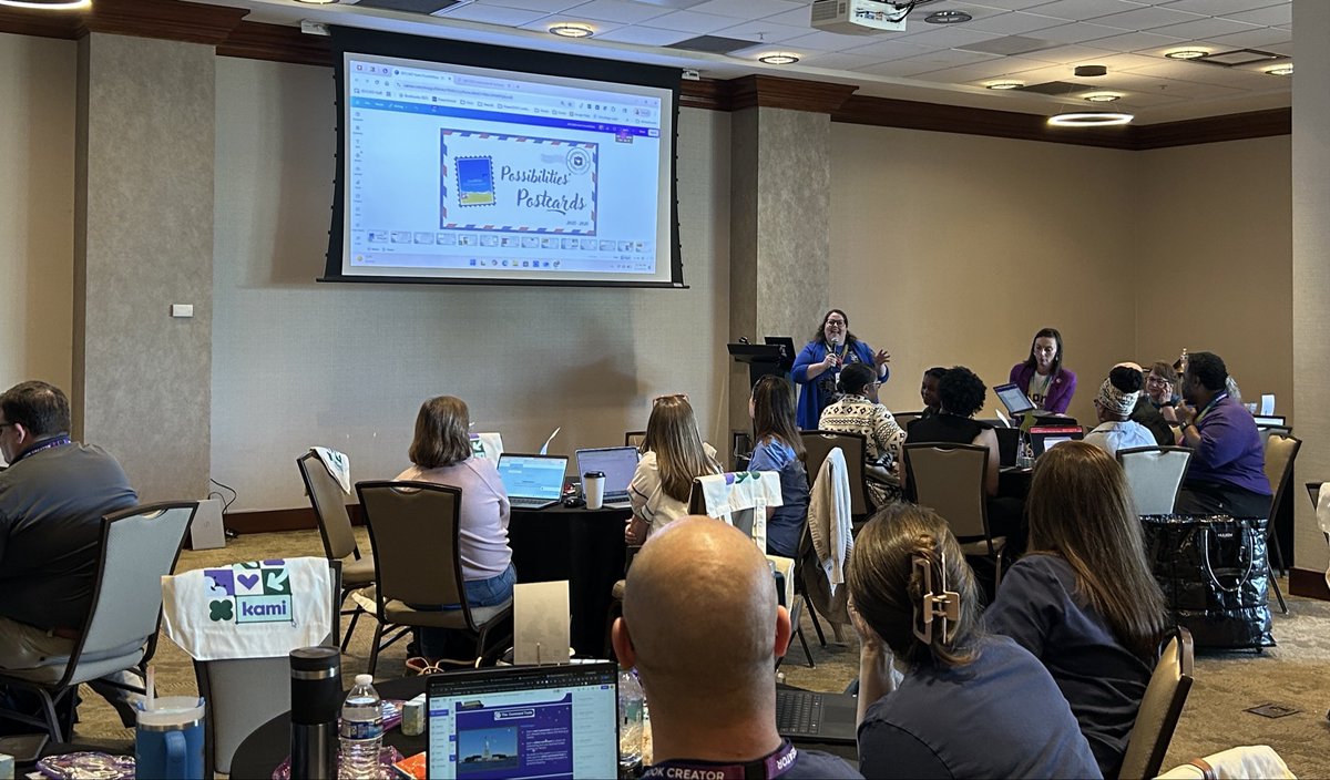 JaggardTech's tweet photo. Our very own speaking at  the #KamiPassport adventure! @mspigglywigley @JEFCOEDTech https://t.co/h00ekZBtAg