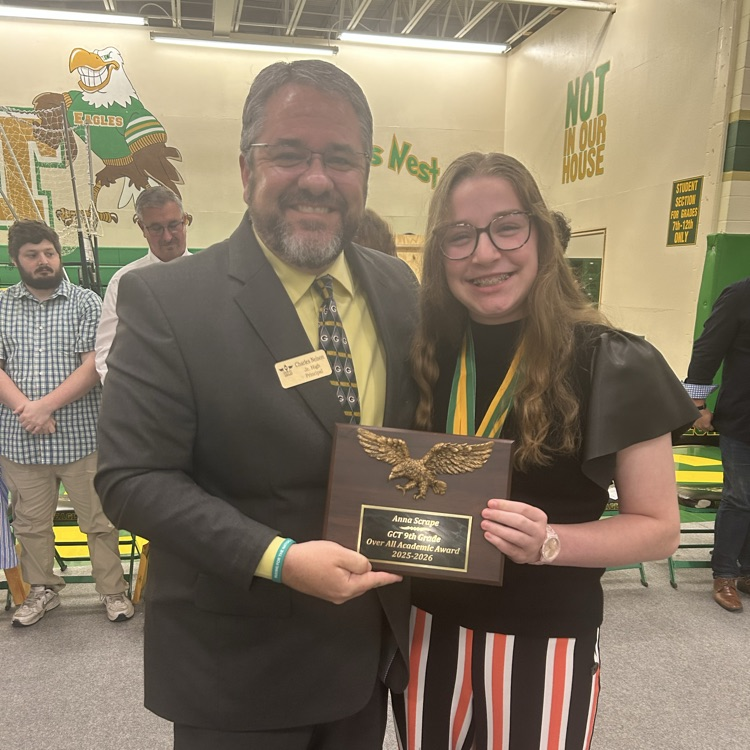 gctjrhigh's tweet photo. Congrats to our overall Academic Award Winners!  8th - Bentley Noel &amp; 9th - Anna Scrape. Great Day To Be A Jr Eagle! 🦅 https://t.co/d78p3Wlw9h