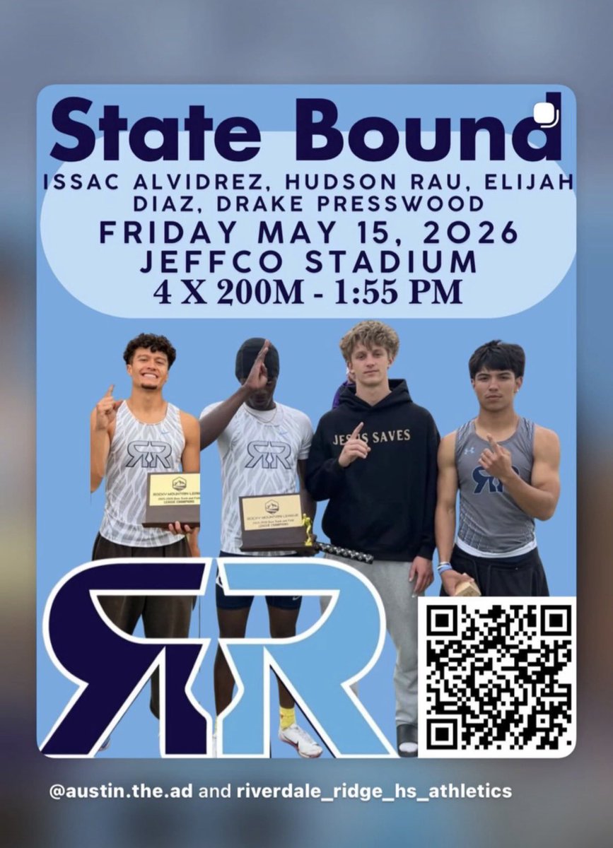 RauHudson17's tweet photo. Excited for State Track! 4x200 prelims are on Thursday 9:00. 4x100 on Friday. @RR_RavensTrack    @ducks7v7 https://t.co/ZF3bJyBpVp