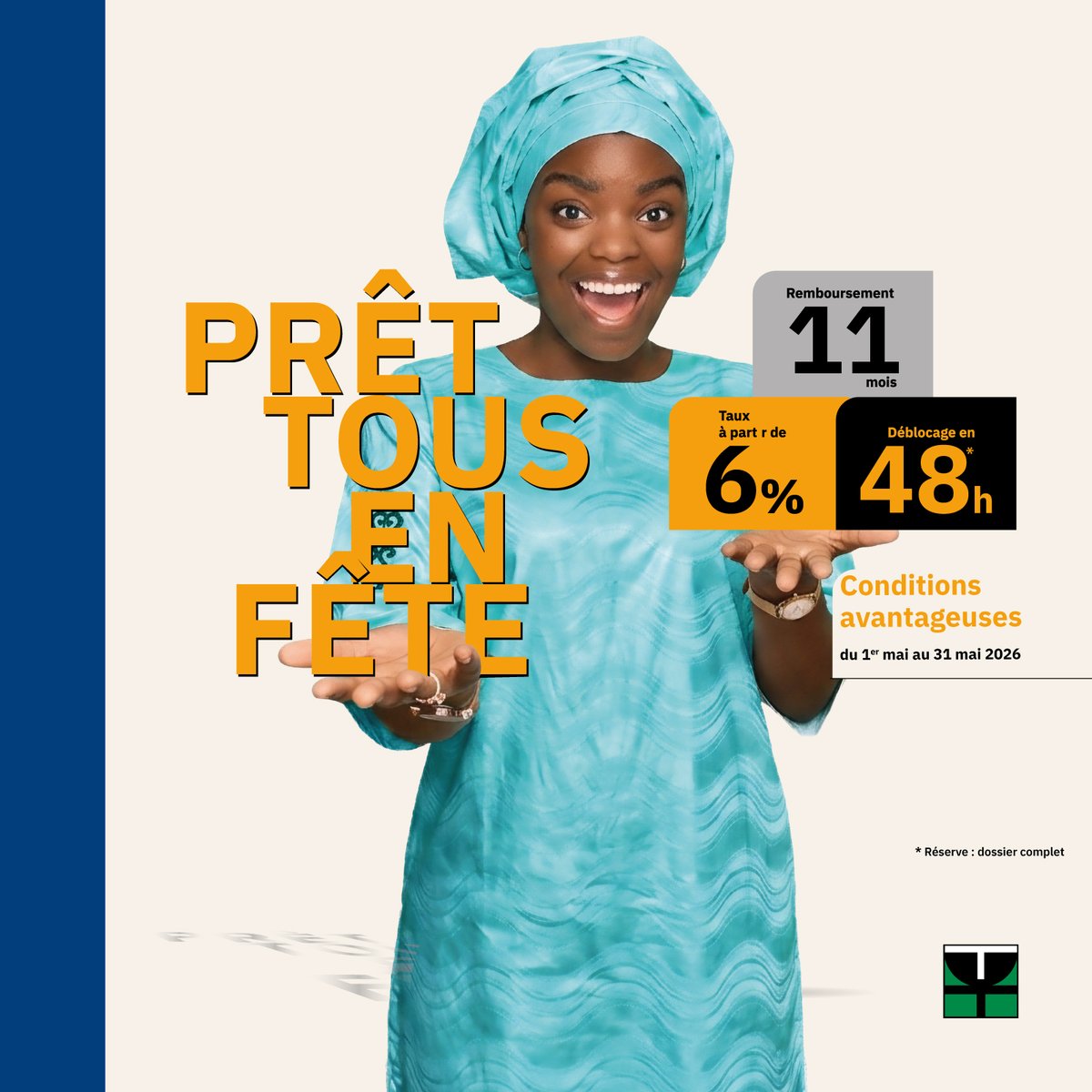 boa_senegal's tweet photo. Tabaski si jamm ! Ak Prêt Tous en fete, bénéficiez d'un crédit à taux préférentiel ! Bul djaxlé, dawal gaww sa agence !
#BOASénégal #SenAndando #TousEnFête #kebetu https://t.co/wnDIdUs9Av