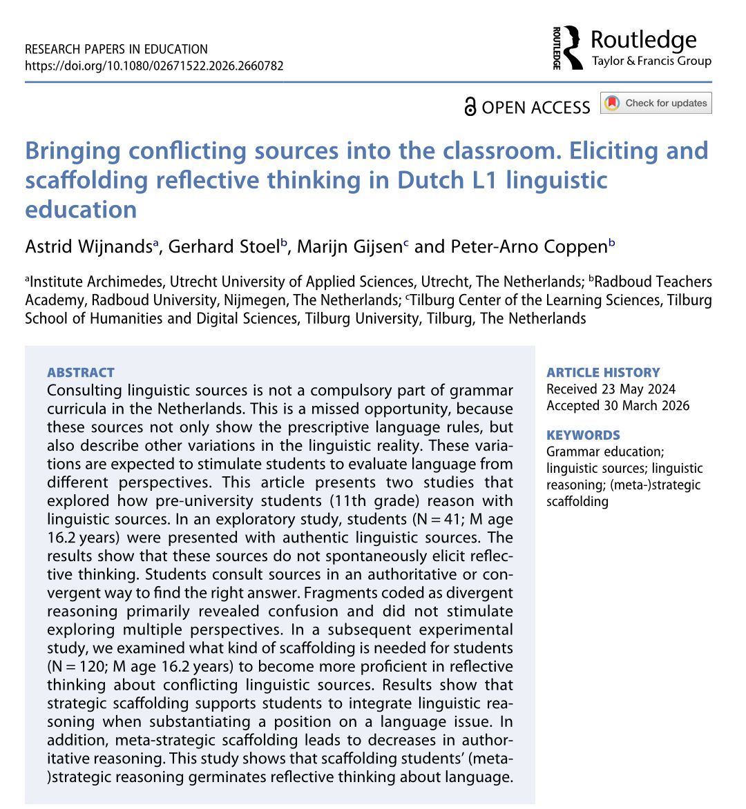 Research Papers in Education tweet media