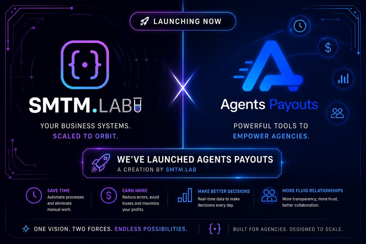 Martinezega's tweet photo. Proud to launch Agents Payouts 🚀
Built by SMTM.LAB to help agencies and agents work from one smart platform.
Upload sales, validate commissions, manage payouts, and scale with full transparency.

Discover more:
 https://t.co/eImCJkVlM8

#AgentsPayouts #SMTMLab #TravelTech https://t.co/ClJTVdnsyI