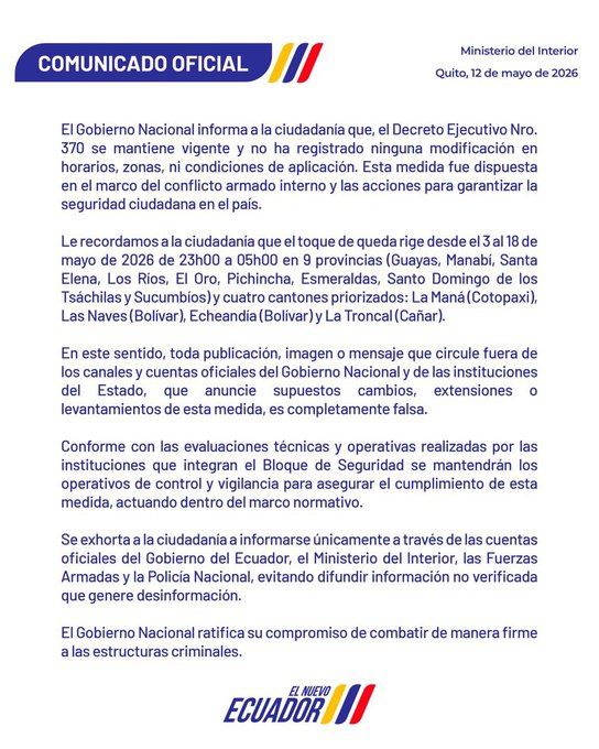 turisec's tweet photo. El toque de queda en las provincias de la Costa y ciertos cantones del país se mantiene inalterable. El Gobierno desmiente rumores de que se amplió horarios y fechas. 
Esas noticias falsas hacen daño al turismo. https://t.co/IONJ2miCrT