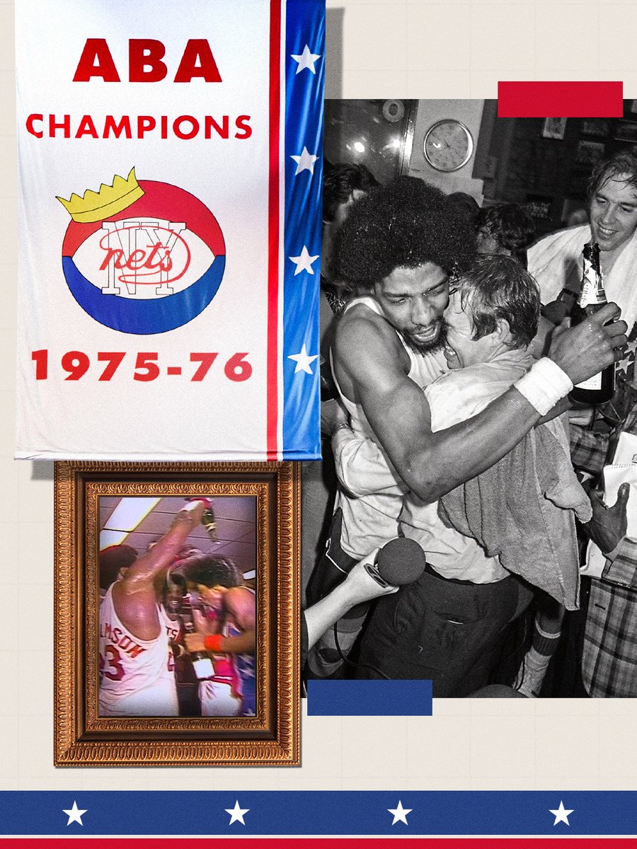 BrooklynNets's tweet photo. The championship series was the final one in the ABA’s history, as the Nets, along with the Nuggets, Spurs, and Indiana Pacers, joined the NBA the following season. https://t.co/2nAXXGSwiv