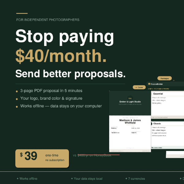 athingeo's tweet photo. Why I built a $39 alternative to $40/month HoneyBook https://t.co/LMswVzicxX

#WeddingPhotography #PhotographyBusiness #FreelancePhotographer #NoSubscription https://t.co/MxOptWlMc2