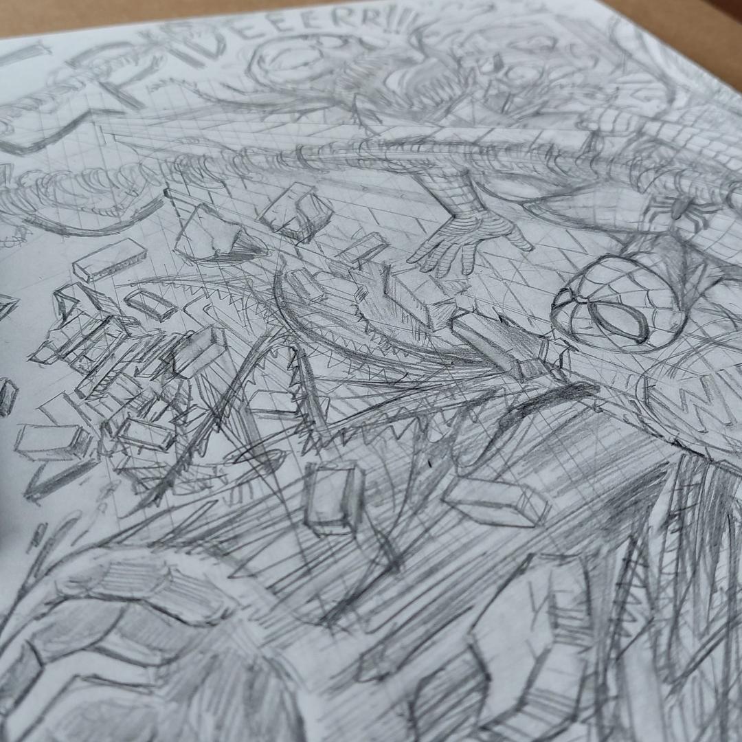 MikeHcore's tweet photo. Wip Spidey vs Venom!

#spiderman #venom #marvel #comicsbooks #workinprogress #drawing #pencildrawing https://t.co/Oo6MjUs017
