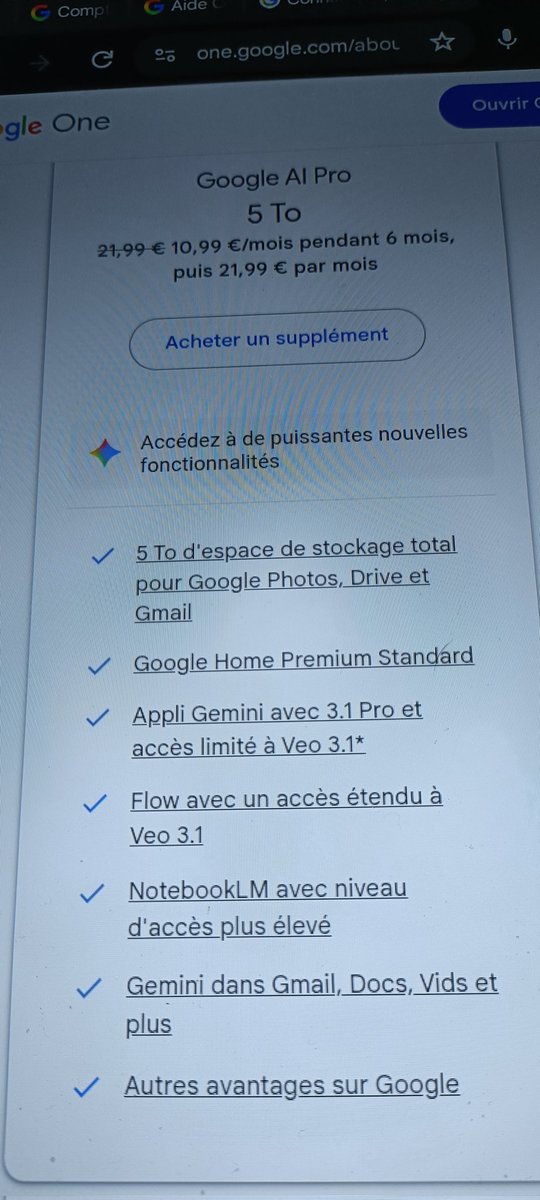 ralphfat28's tweet photo. "Hé @Google @GoogleOne @GoogleDiscordFR, ça fait 20 jours (depuis le 24/04) que je paie 21,99€ pour un service non fourni. Mon dossier d'assistance est ouvert depuis le 29/04 et RIEN ne bouge. C'est du vol. Activez Gemini Advanced maintenant ! #GoogleOne #Gemini #Bug #Google https://t.co/w1YsKly54Y