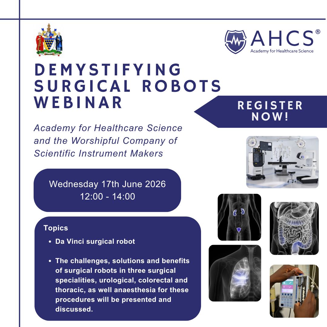 ahcsuk's tweet photo. AHCS and the WCSIM are delighted to announce our latest webinar, Demystifying Surgical Robots.  

📆 17th June 2026
⏰ 12:00 - 14:00
 
Click below for the full programme and signup link 👇
 
https://t.co/cwGOKUVTVR
 
Please join us for what promises to be a fascinating session. https://t.co/5yDYV3Pwr9