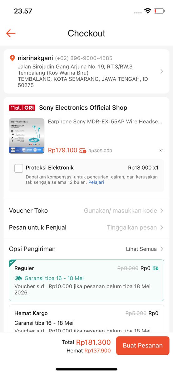 singforbae's tweet photo. Harganya kan 179.100 ribu 
Tapi kenapa di sub total pesanan jadi 199.000rb ?
Aku cuma masukin satu item doang loh https://t.co/AgOKfOshrg