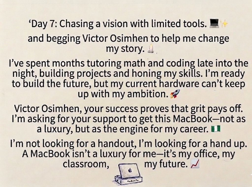 KOLLIPEE_'s tweet photo. Day 7:
@victorosimhen9 
Pls guys help me tag him till he see’s this 🙏🏻…

@dabz_global sells quality and top rated gadgets 
@abazwhyllzz @victorosimhen9 @it_Rutie @boniface_jrn https://t.co/3sn4tzanaC